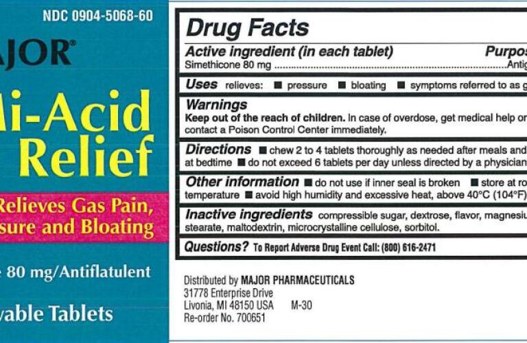 Mi Acid Gas Relief Healthgrades Simethicone Tablet Chewable