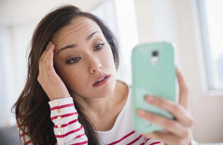 Woman using smartphone