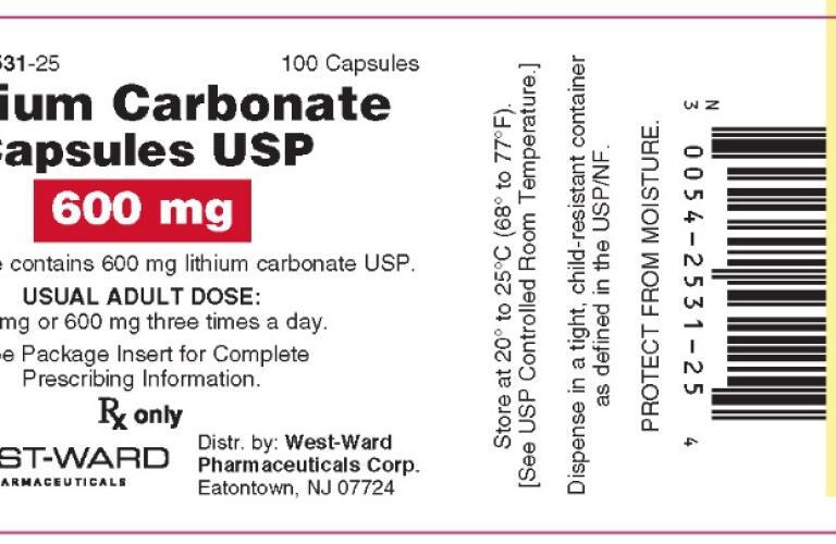 Lithium 600 mgs