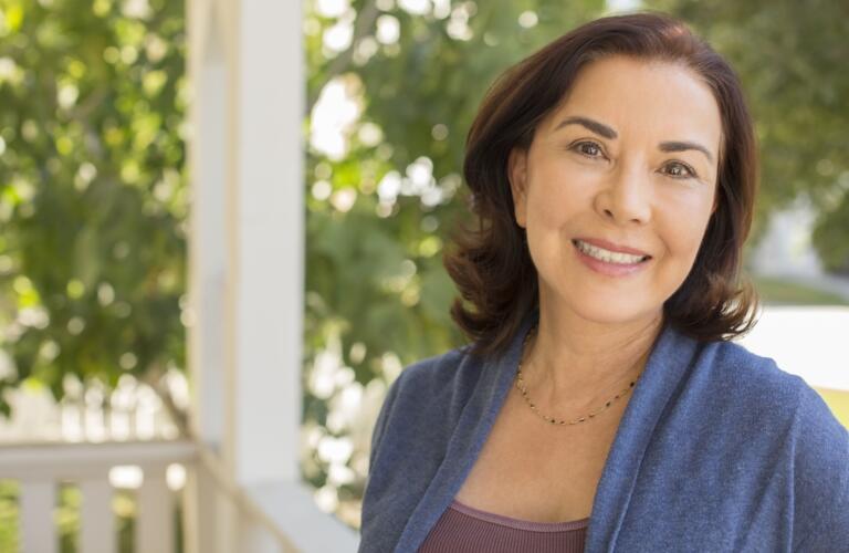 smiling hispanic woman