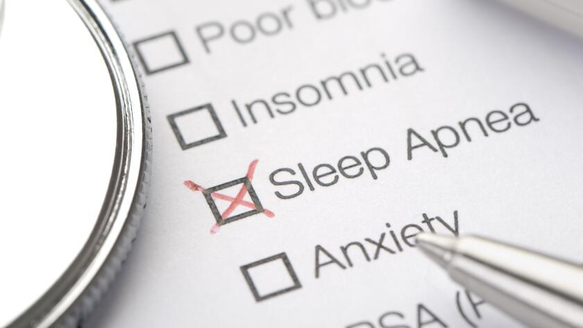 medical chart with sleep apnea checked