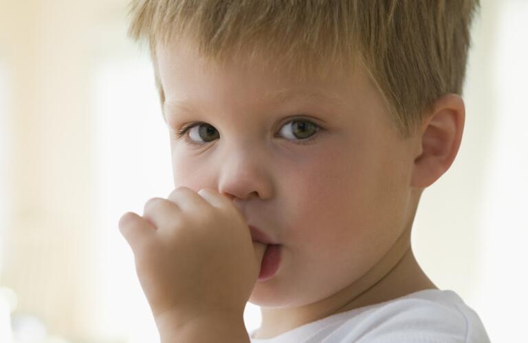Baby sucking thumb