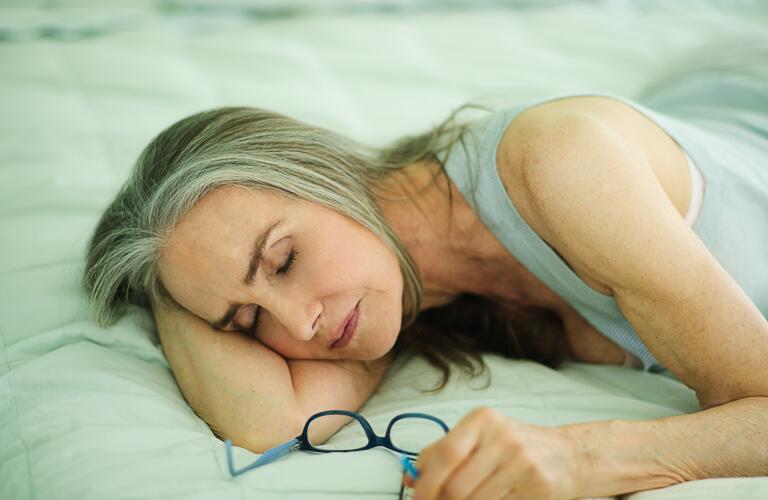 Senior woman sleeping