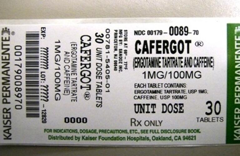 ergotamine tartrate and caffeine tablet