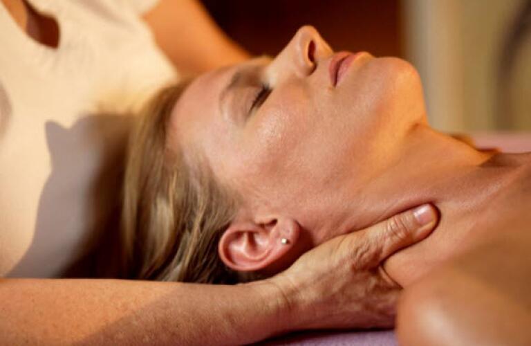 woman getting a neck massage
