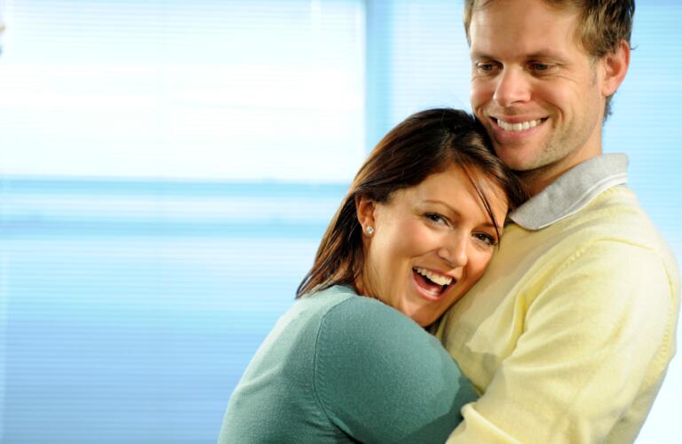 happy young couple smiling