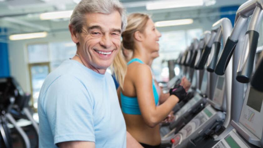 Senior man exercising