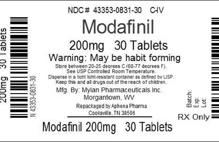 Modafinil 200 mg aspirin