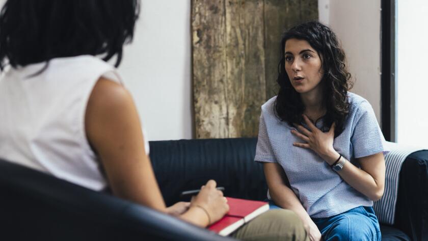 woman during psychotherapy counseling session