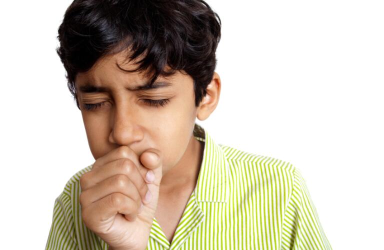 Indian Boy Teenager coughing sneezing