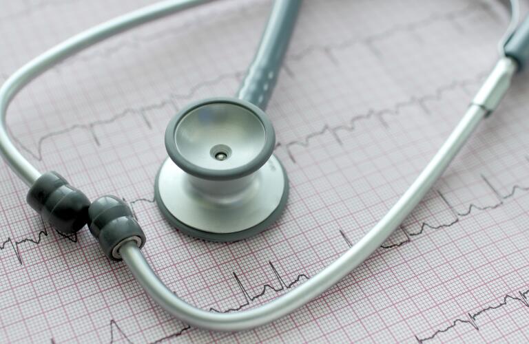 Stethoscope on the ECG