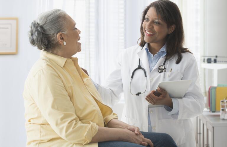 Woman with doctor