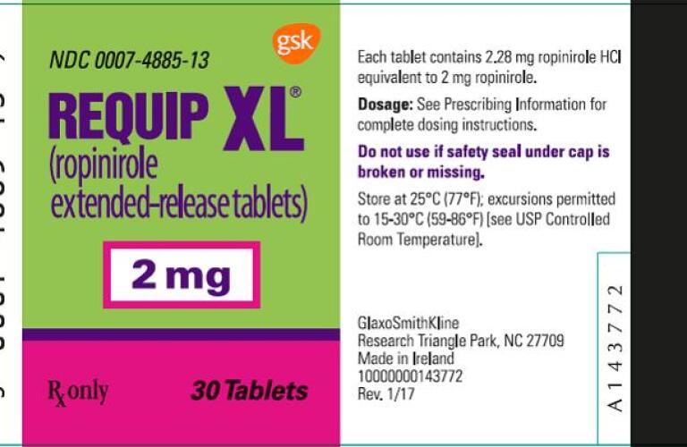 REQUIP XL | Healthgrades | (ropinirole hydrochloride tablet, film coated,  extended release)
