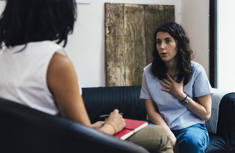 woman during psychotherapy counseling session
