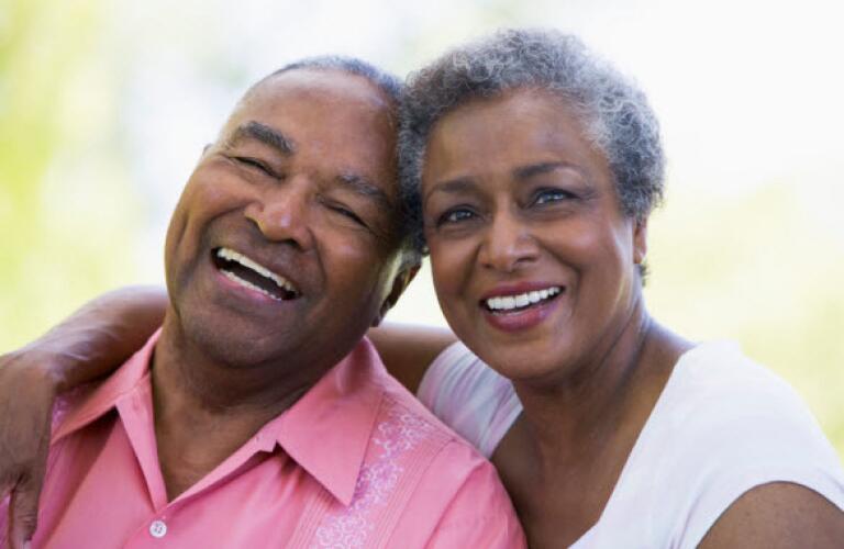 Smiling senior couple