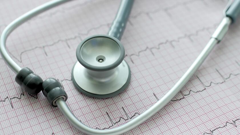 Stethoscope on the ECG