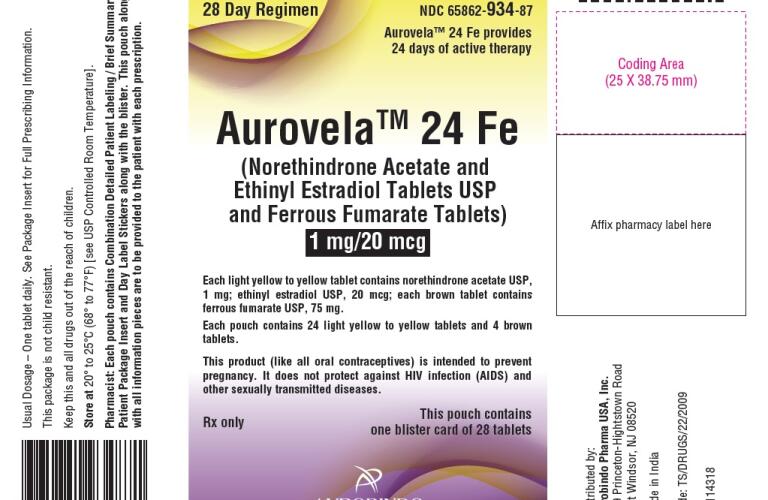 Aurovela 24 Fe Norethindrone Acetate And Ethinyl Estradiol And Ferrous Fumarate Kit Pictures