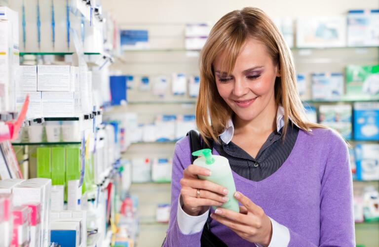 middle age woman in drug store