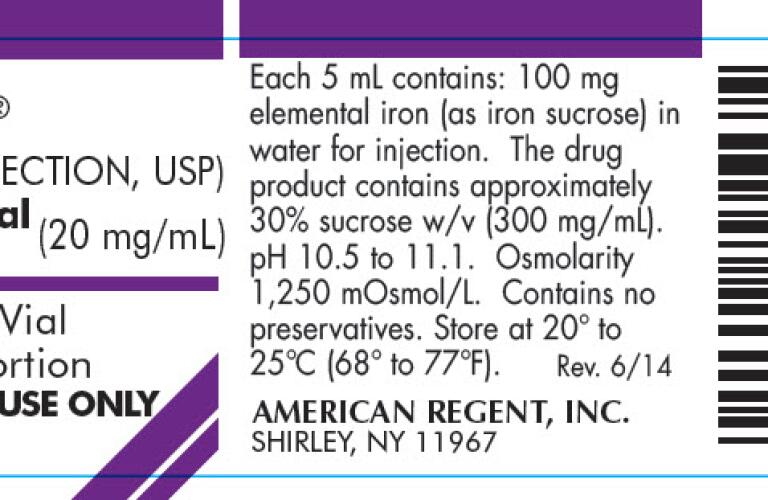 Venofer Pictures Images Labels Healthgrades Iron Sucrose Injection Solution