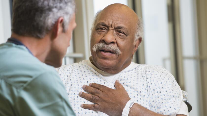 Man with chest pain