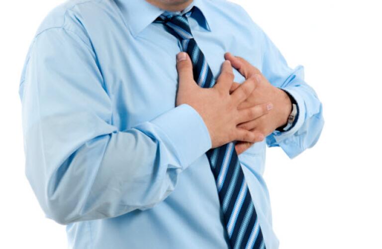 man with chest pain