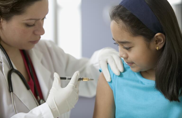 Girl vaccinated