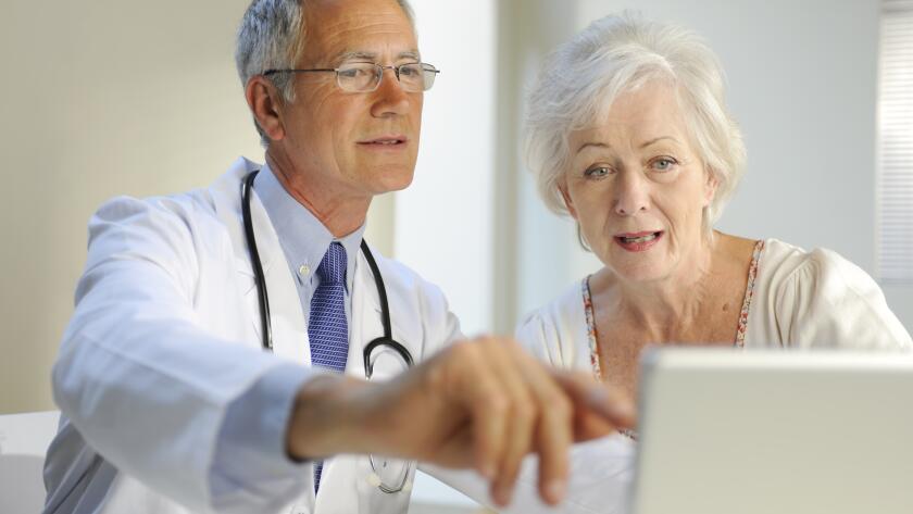 doctor describing results