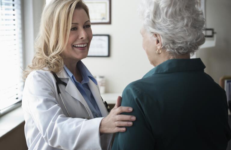 Senior woman with doctor