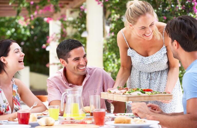 crohn's disease, biologics, food, group of people, laughing