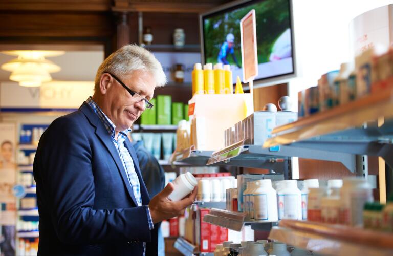older male shopping for medication