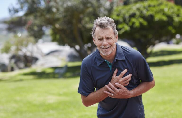 Man with chest pain