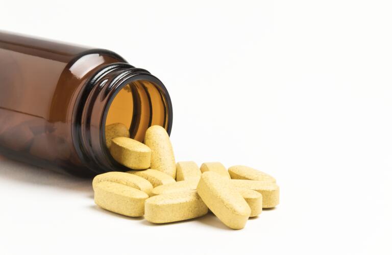 Bottle of potassium supplements