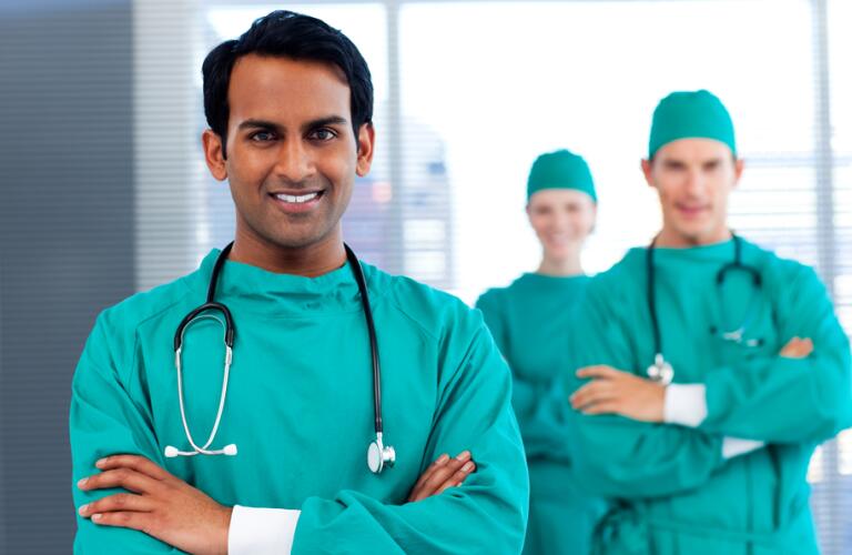 Group of surgeons