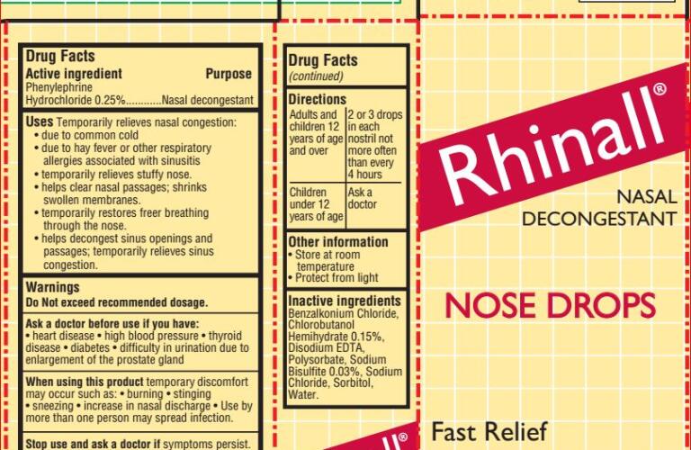 Nasal Decongestant Rhinall Healthgrades Phenylephrine Hydrochloride 0 25 Solution Drops