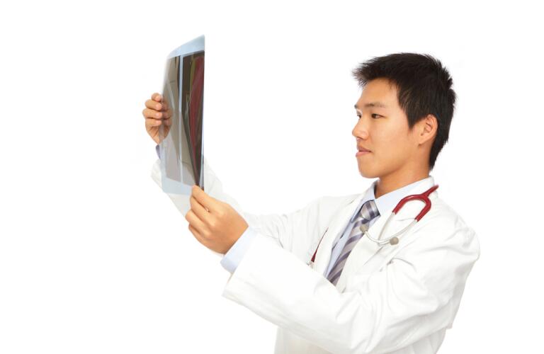 Doctor viewing xray