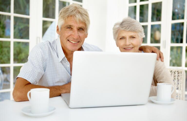 Senior Couple with Laptop