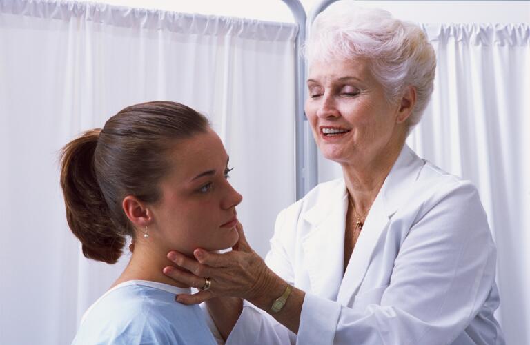Woman with doctor