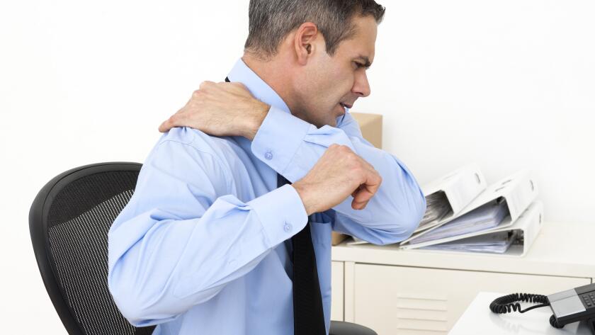 Man with sore shoulder