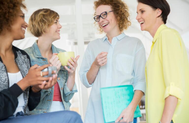 Portrait of laughing office workers