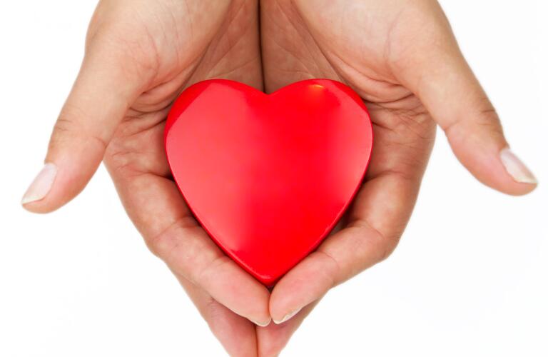 Hands holding a heart