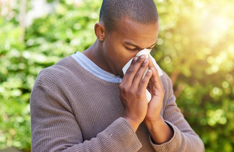 Man sneezing