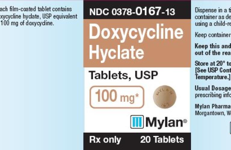 doxycycline hyclate ta 100mg