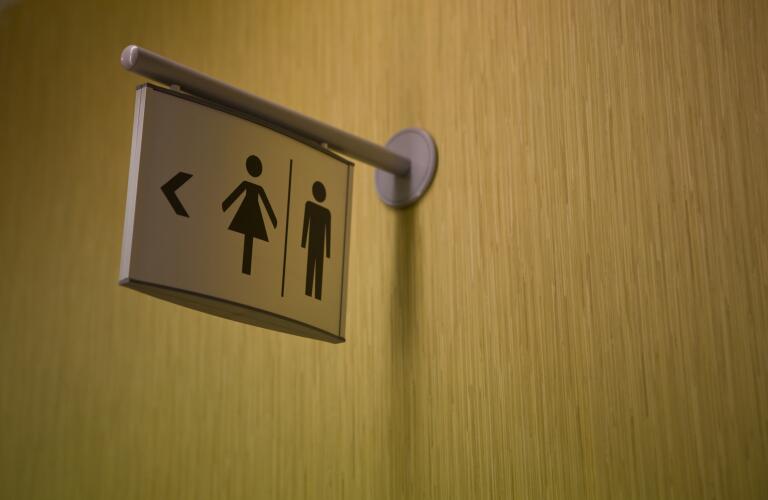 sign for public restroom