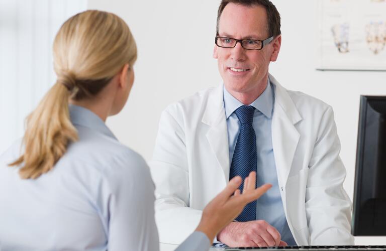 Woman and doctor