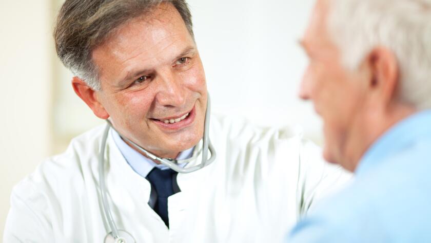 Doctor with patient
