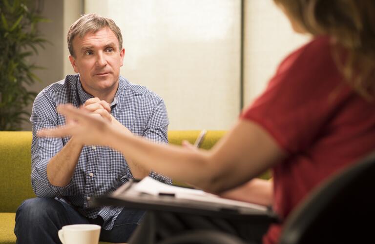 Mature man in therapy