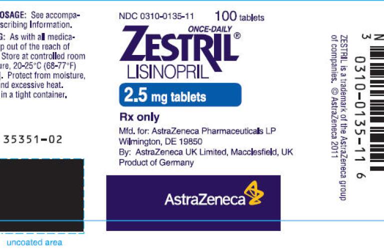 Zestril 2.5 mg tablets