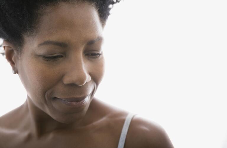 close up of African American woman