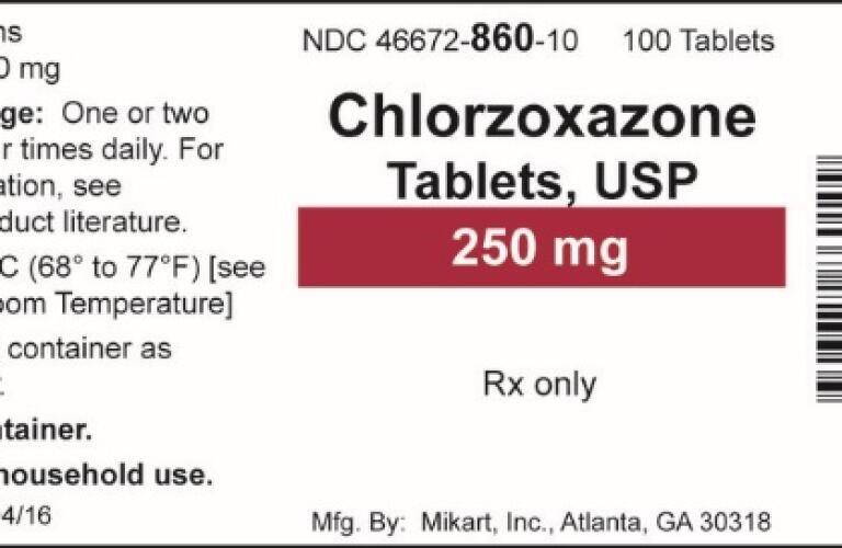 chlorzoxazone pictures images labels