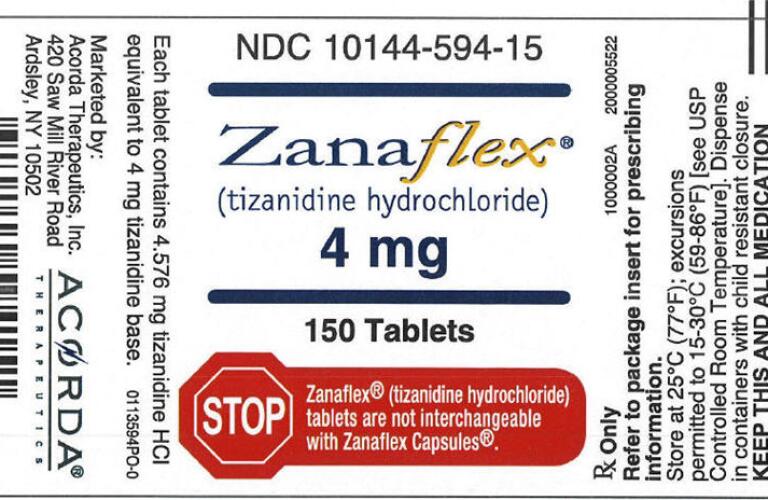 Zanaflex Tablets 4mg